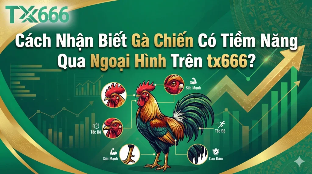 Cách Nhận Biết Gà Chiến Có Tiềm Năng Qua Ngoại Hình Trên tx666