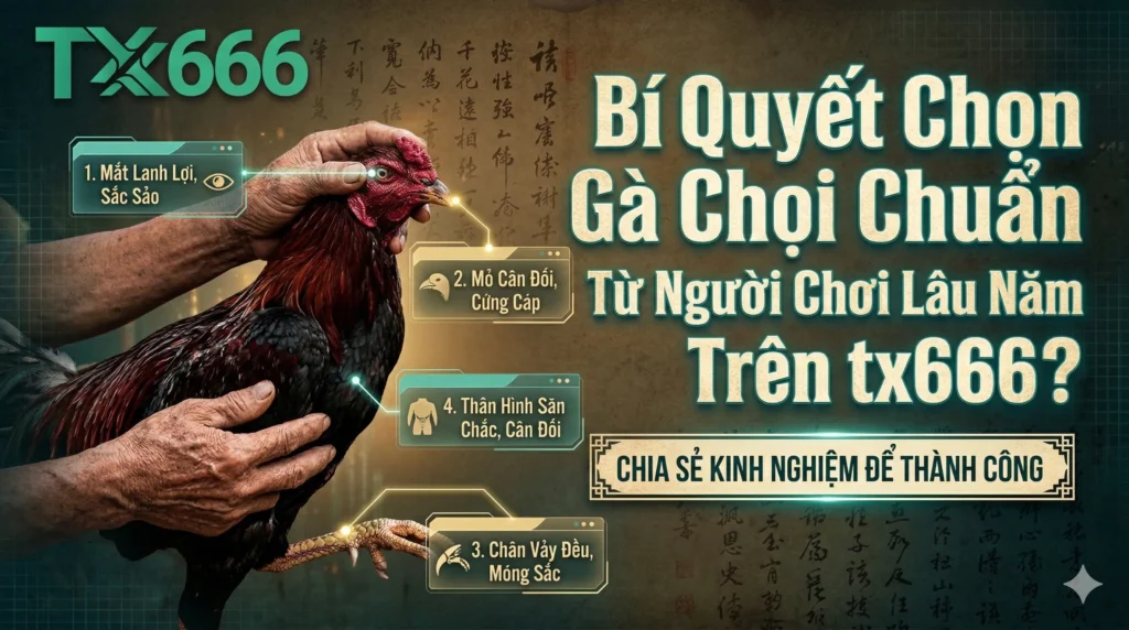 Bí Quyết Chọn Gà Chọi Chuẩn Từ Người Chơi Lâu Năm Trên tx666