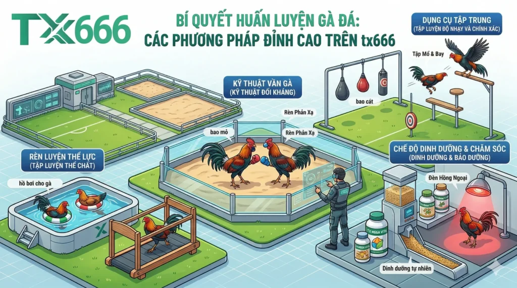 Các Phương Pháp Huấn Luyện Gà Đá Được Áp Dụng Nhiều Trên tx666