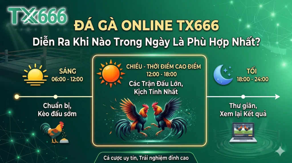 Đá Gà Online tx666 Diễn Ra Khi Nào Trong Ngày Là Phù Hợp Nhất?