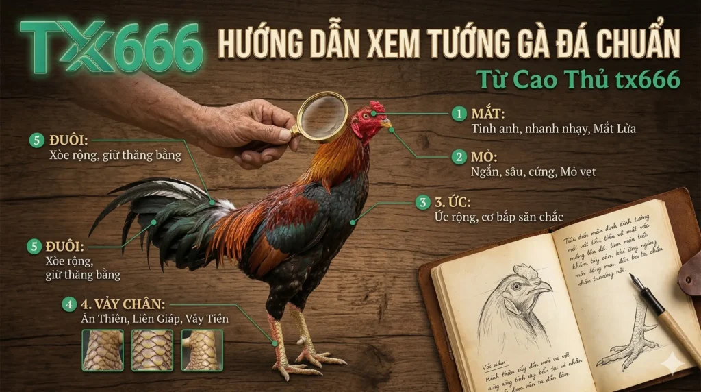 Hướng Dẫn Xem Tướng Gà Đá Chuẩn Từ Cao Thủ tx666
