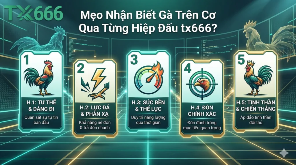Mẹo Nhận Biết Gà Trên Cơ Qua Từng Hiệp Đấu tx666
