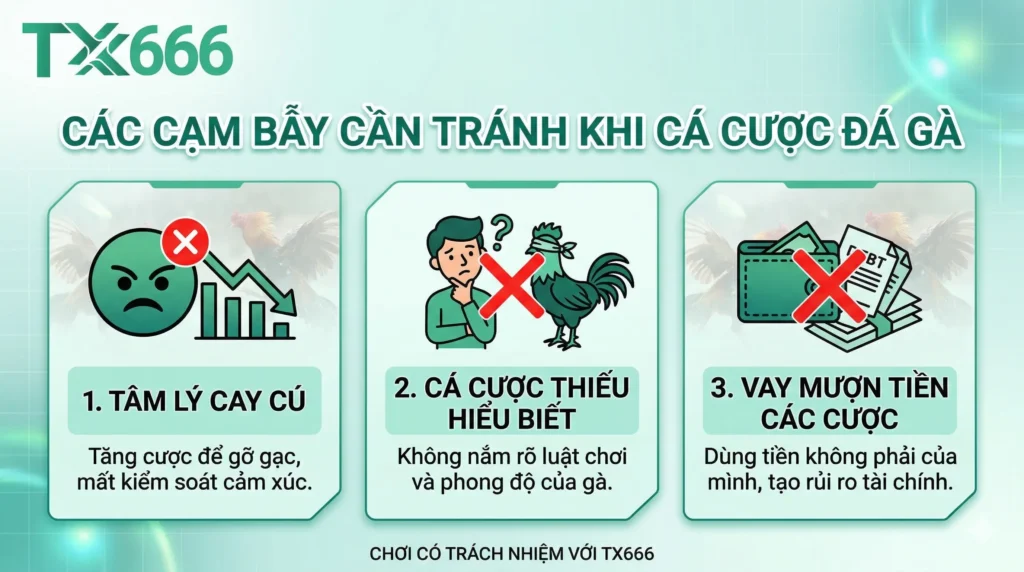 Những Điều Cần Tránh Khi Tham Gia Cá Cược Đá Gà tx666
